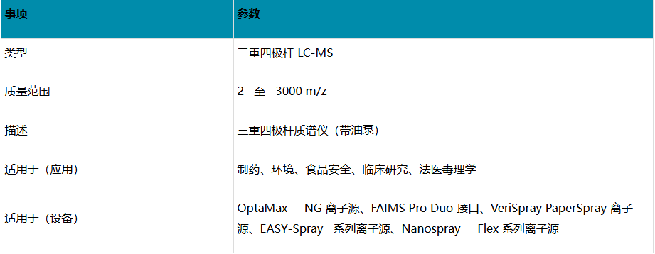赛默飞（Thermo Fisher）TSQ Quantis Plus液质联用产品参数.png